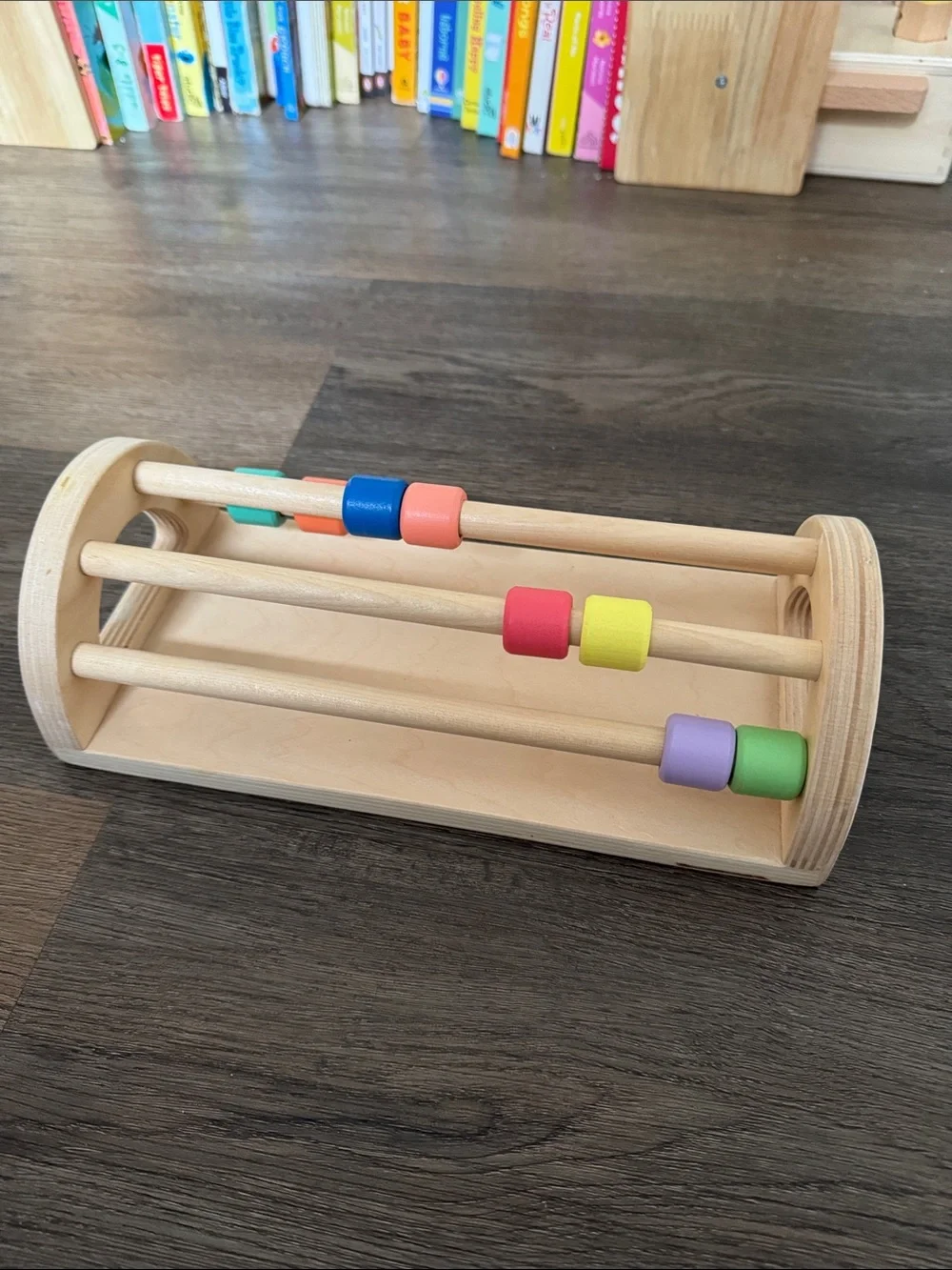 KiwiCo Wooden Rainbow Abacus Roller Toy - Multicolor